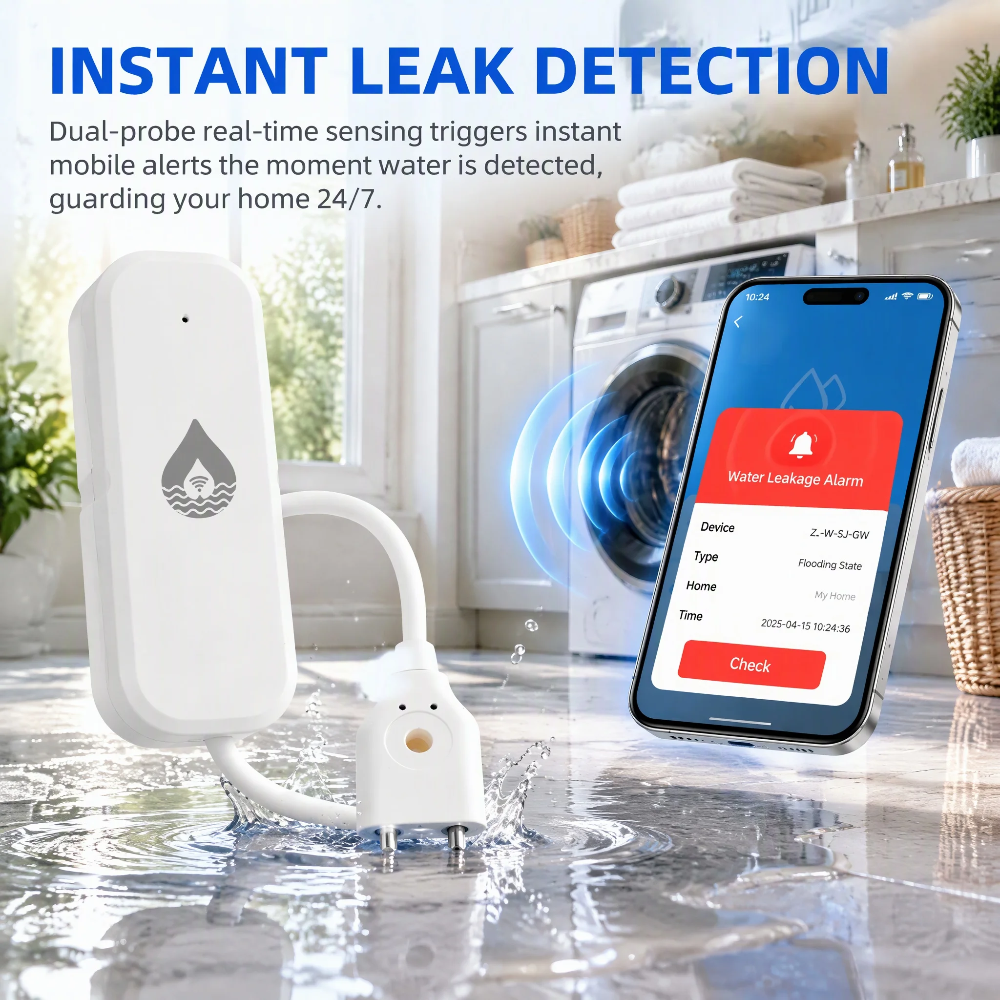 كاشف تسرب المياه الذكي بتقنية  - مراجعة Home Assistant Tuya وسعره